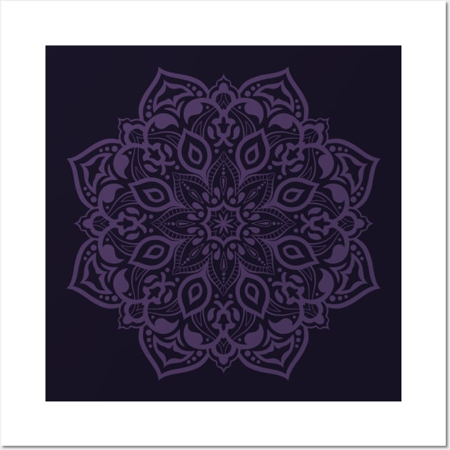 Elegant royal purple mandala - subtle tone on tone Wall Art by misentangled